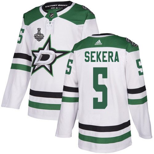 Adidas Men Dallas Stars #5 Andrej Sekera White Road Authentic 2020 Stanley Cup Final Stitched NHL Jersey